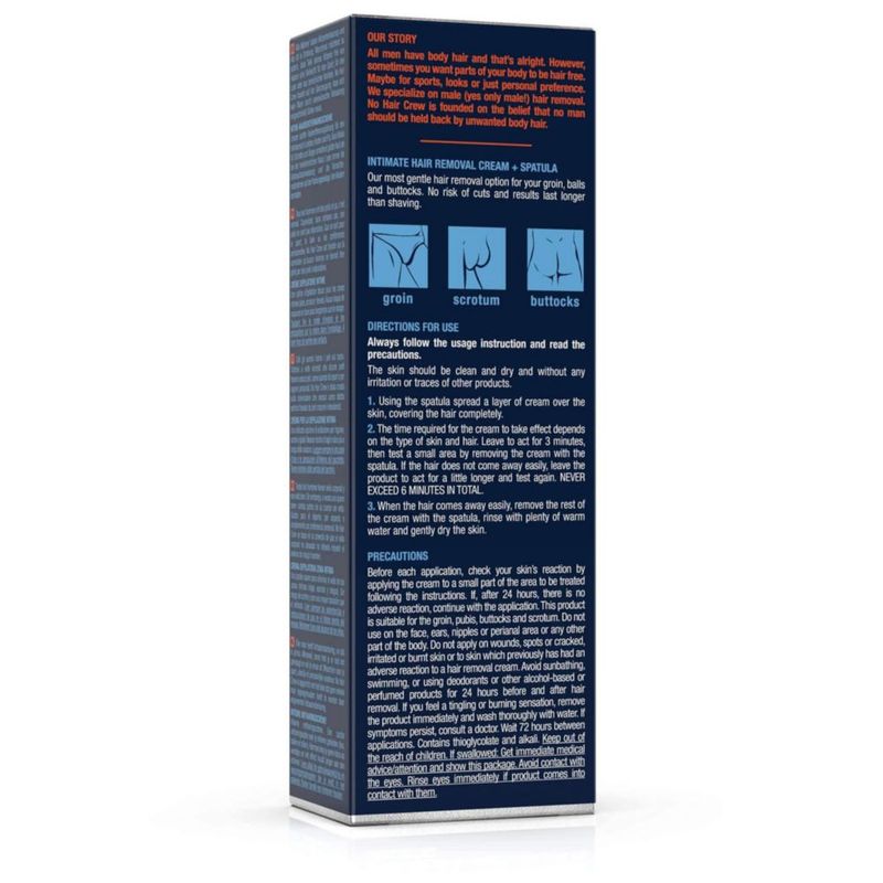 Crema depilatoria No Hair Crew Intimate/Private 100 ml para hombres