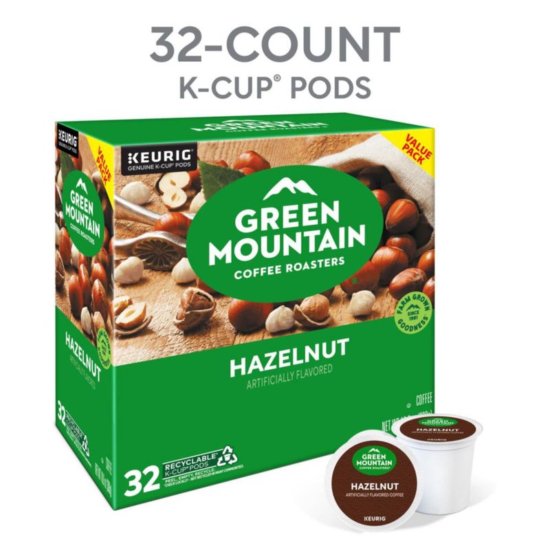 Cápsulas de café Green Mountain Hazelnut tueste ligero 32 unidades