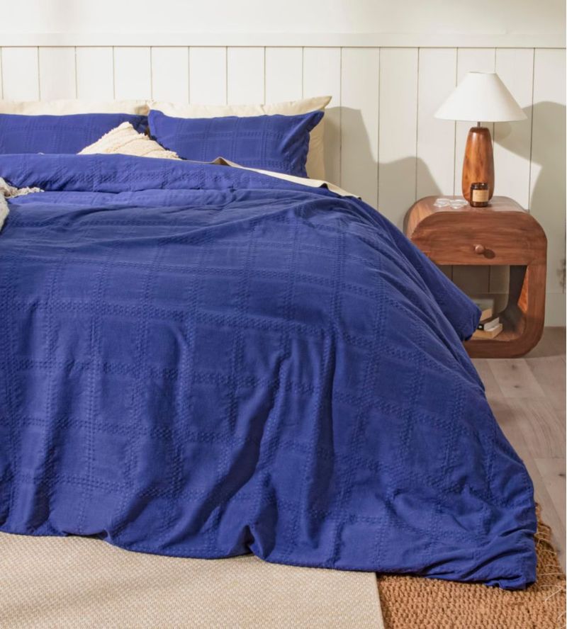 Funda de edredón RUVANTI Queen 90x90 cm Algodón Azul Marino