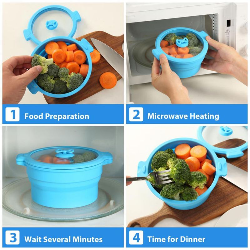 Utensilio de cocina GLOU-GLOU GOOSE GGG vaporera de silicona 08 L 2 piezas