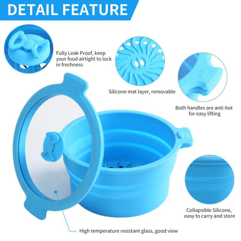 Utensilio de cocina GLOU-GLOU GOOSE GGG vaporera de silicona 08 L 2 piezas