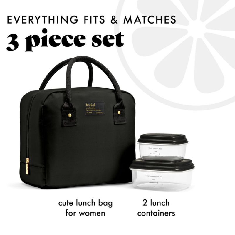 Bolsa de Almuerzo Fit & Fresh 25x15x22 cm Negra Aislada