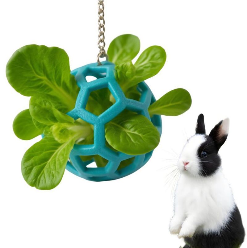 Set de Pelota de Golosinas nsgglecher para Conejo – Alimentador Lento con Colgador