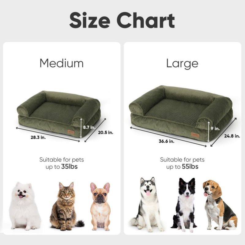 Cama sofá ortopédica impermeable para perros FUKUMARU de 28 pulgadas
