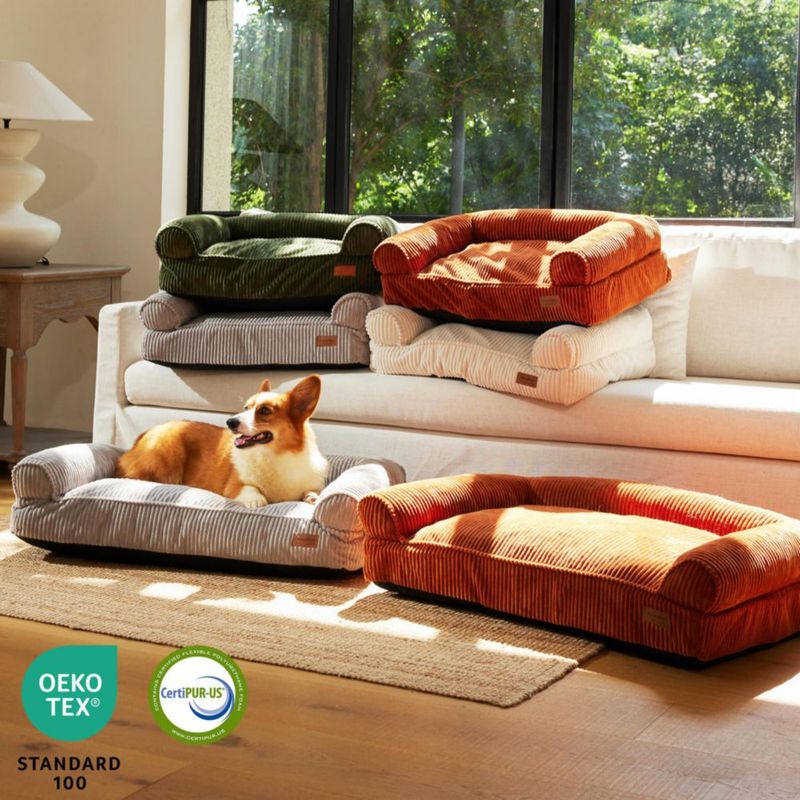 Cama sofá ortopédica impermeable para perros FUKUMARU de 28 pulgadas