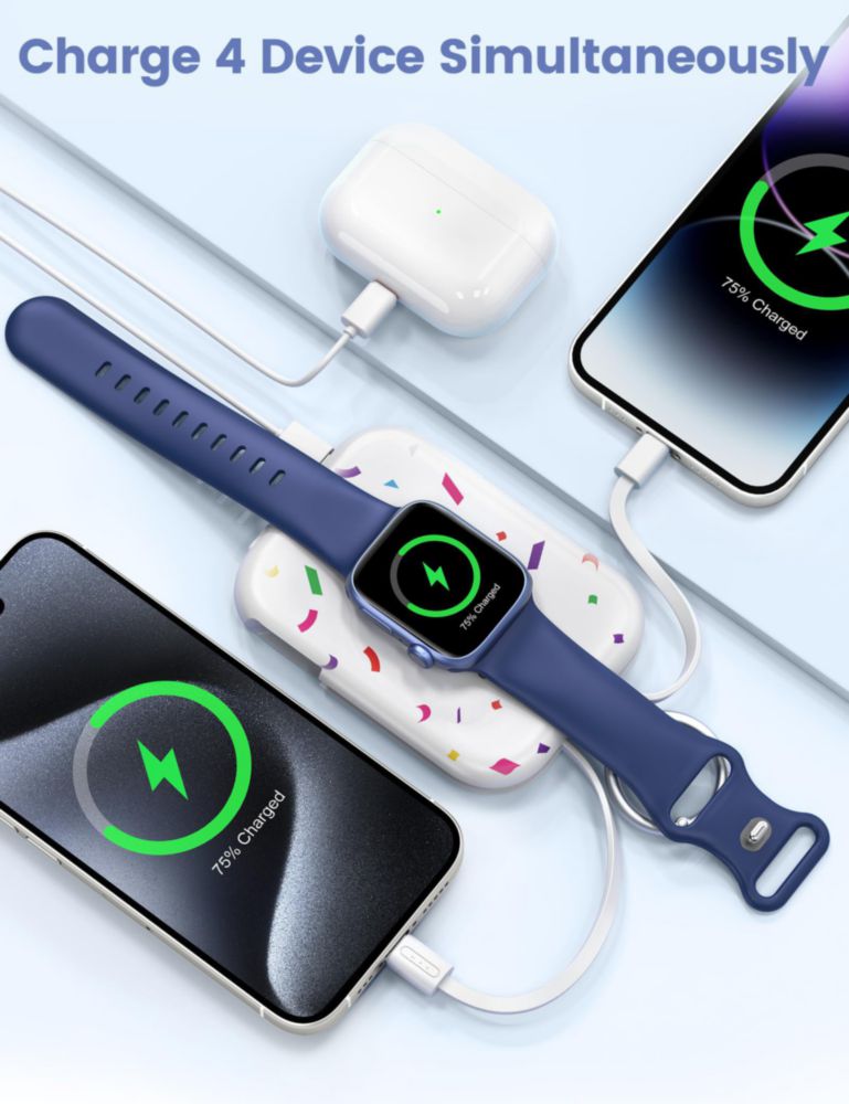 Power Bank RORRY CharmGo 5000 mAh con cables integrados