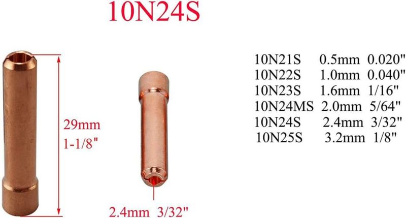 Cuerpos de collet TIG RIVERWELD 17GL332 3/32" 20 uds