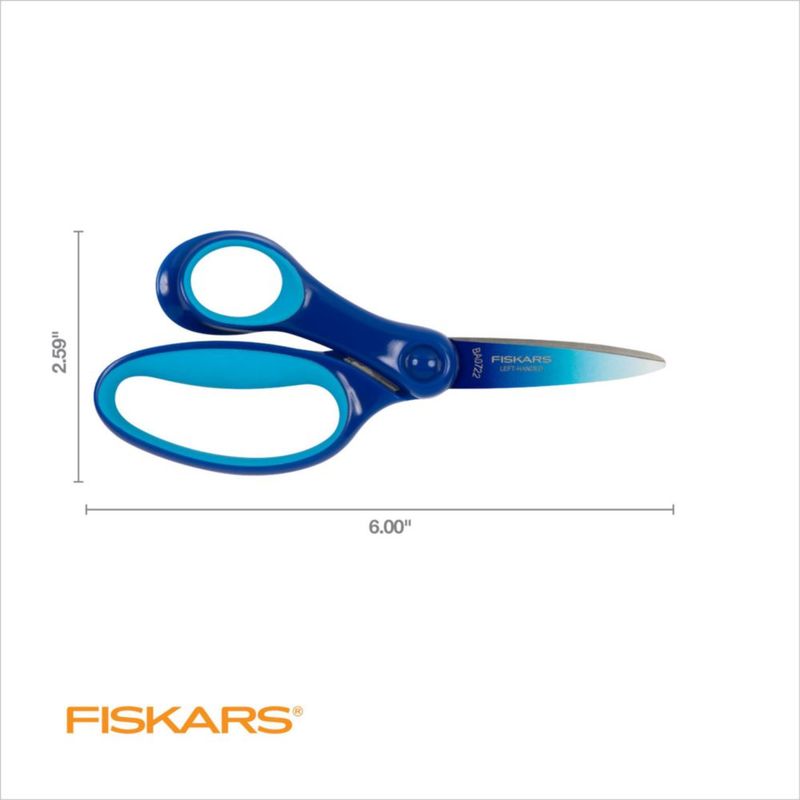 Tijeras Fiskars 15 cm para zurdos color azul turquesa degradado