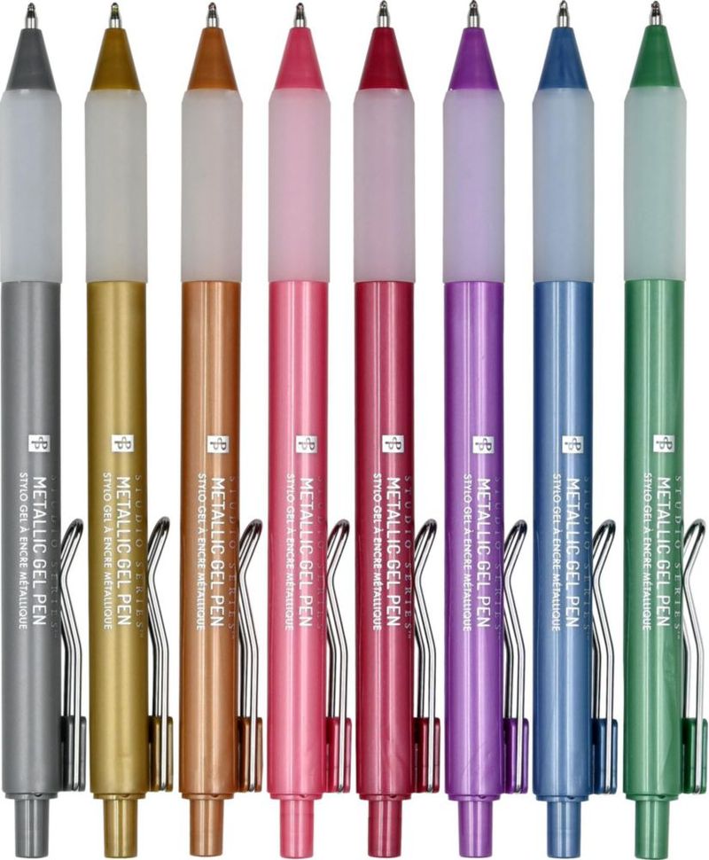 Plumas de gel PETER PAUPER PRESS juego de 8 colores metálicos