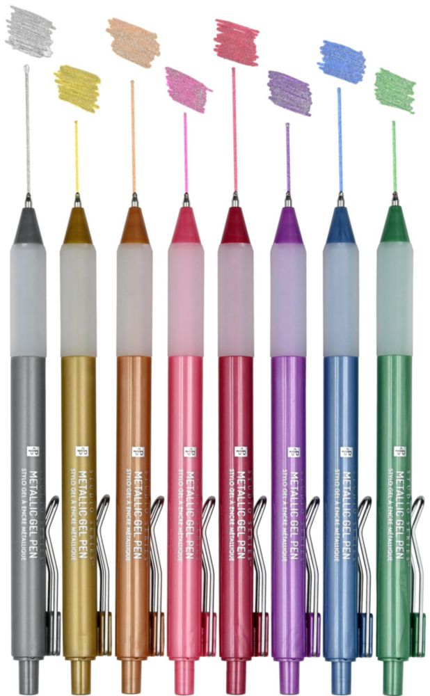Plumas de gel PETER PAUPER PRESS juego de 8 colores metálicos