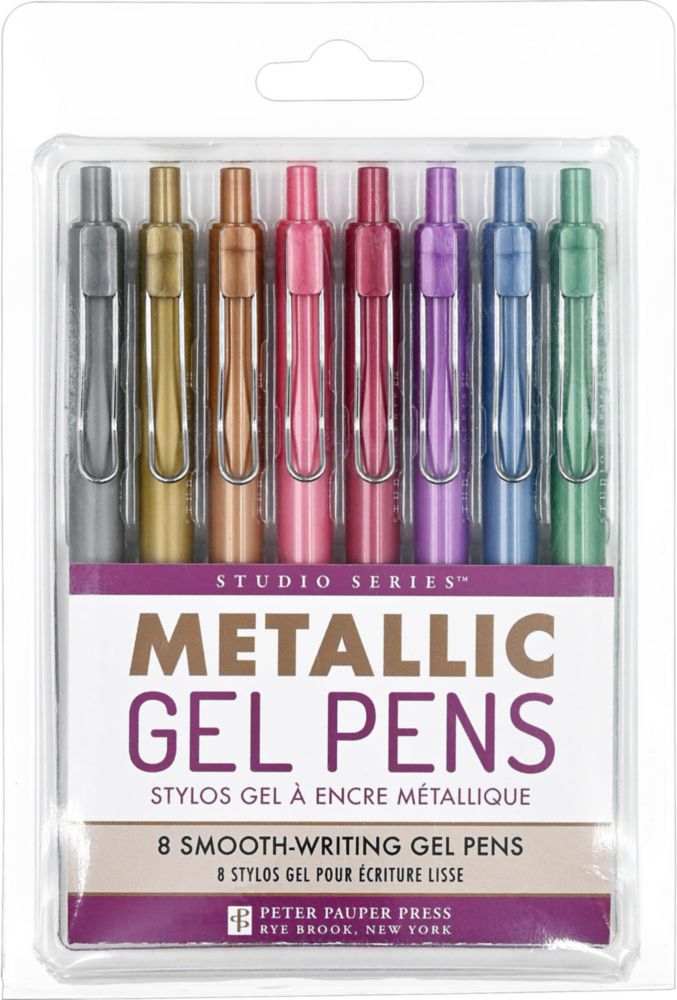 Plumas de gel PETER PAUPER PRESS juego de 8 colores metálicos
