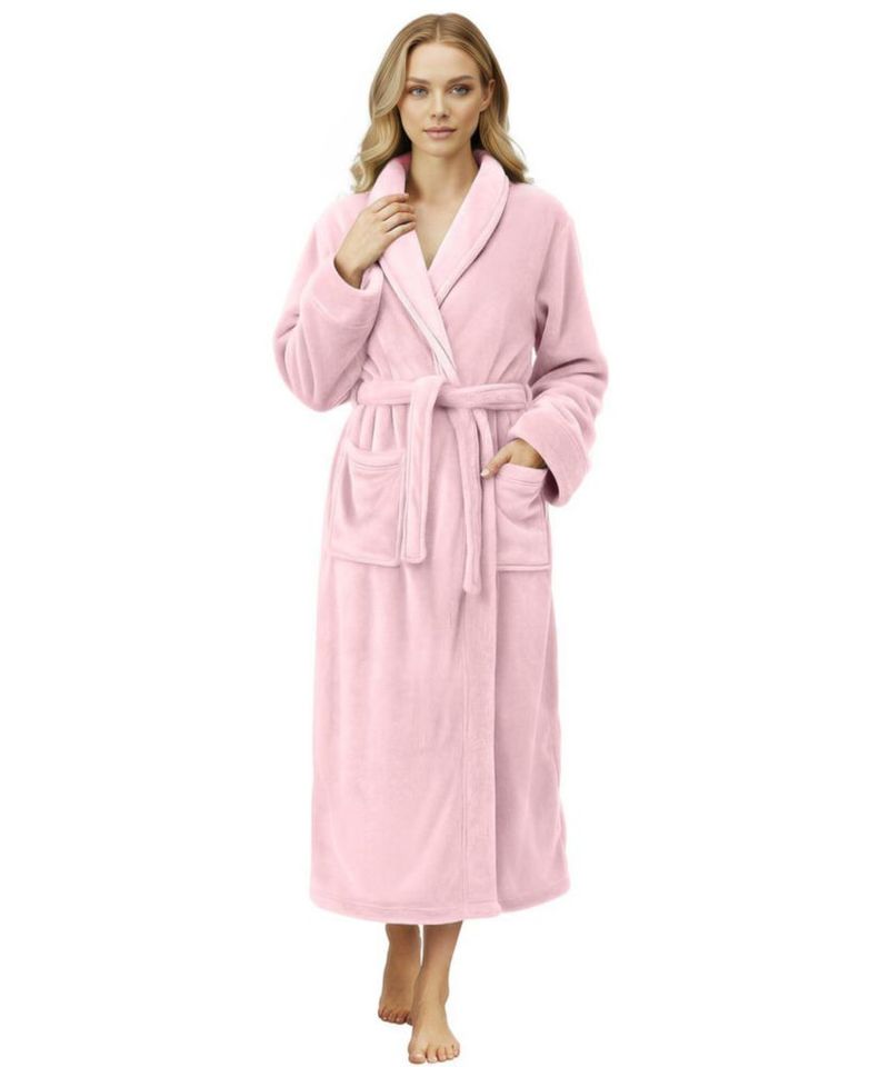 Bata NY Threads talla grande rosa claro de felpa suave