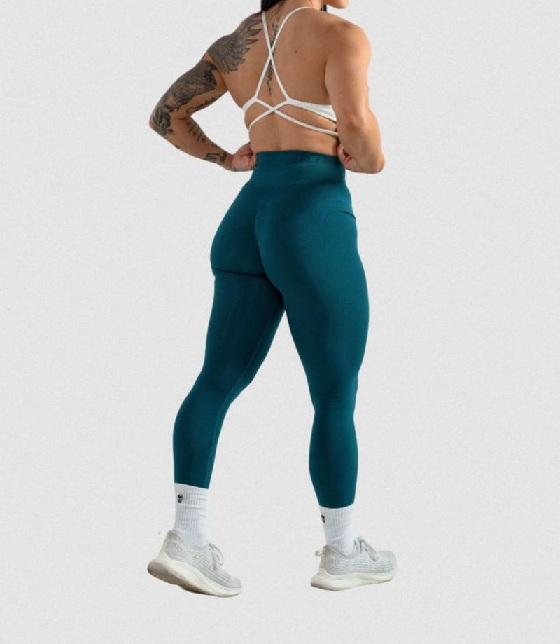 Leggings Gymreapers Infinity de cintura alta sin costuras color esmeralda