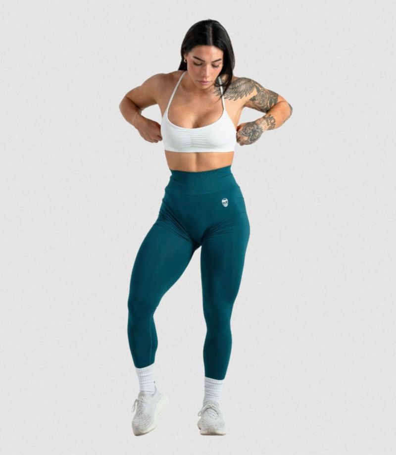 Leggings Gymreapers Infinity de cintura alta sin costuras color esmeralda