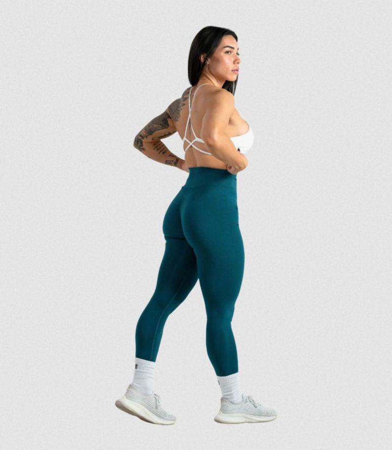 Leggings Gymreapers Infinity de cintura alta sin costuras color esmeralda