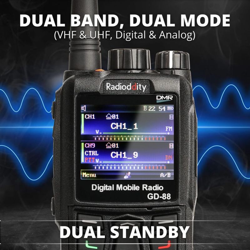 Radio de aficionado Radioddity GD-88 7W DMR VHF/UHF