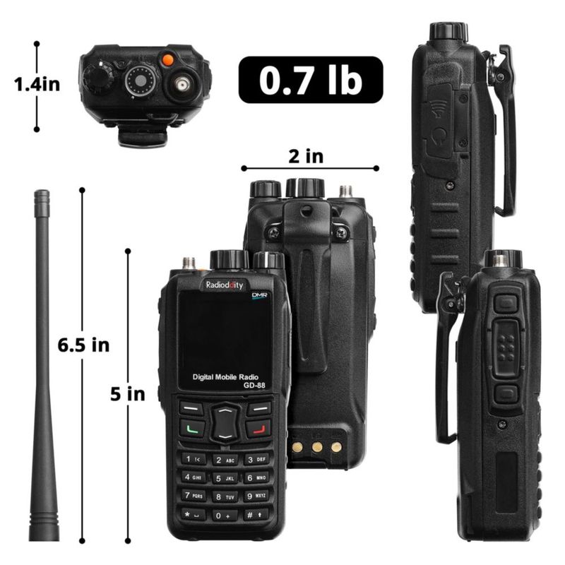 Radio de aficionado Radioddity GD-88 7W DMR VHF/UHF