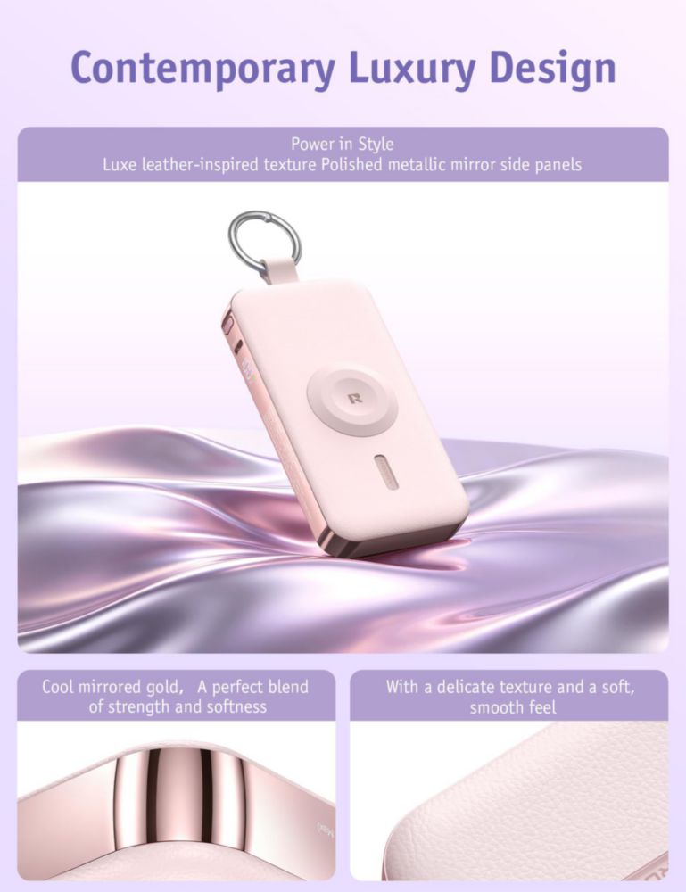 Power Bank RORRY 12000 mAh 3 en 1 Cargador para iPhone