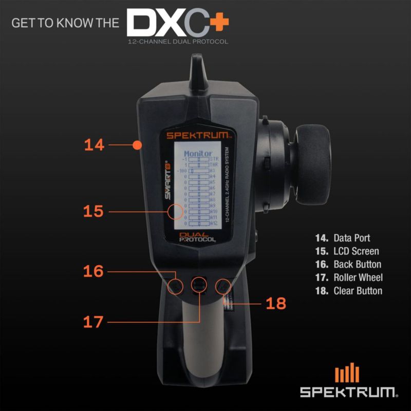 Transmisor Spektrum DXC+ de 12 Canales DSMR+ SPMR6130