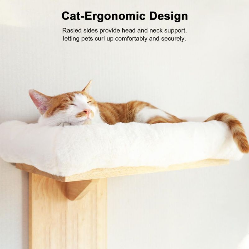 Estantes de Pared para Gatos FUKUMARU 2 Plataformas Madera de Caucho