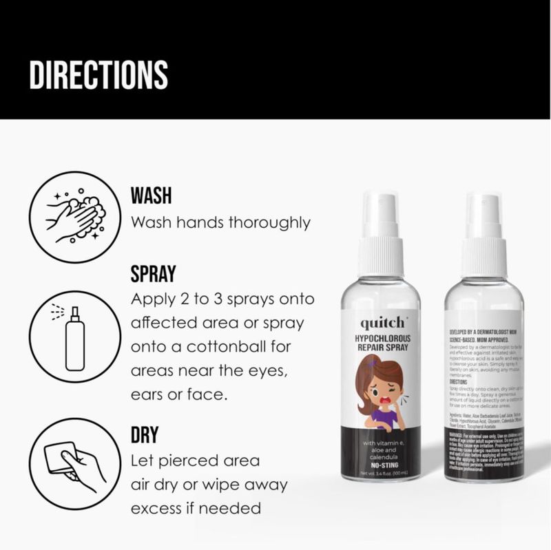 Cuidado de piercings Quitch 100 ml Ácido hipocloroso