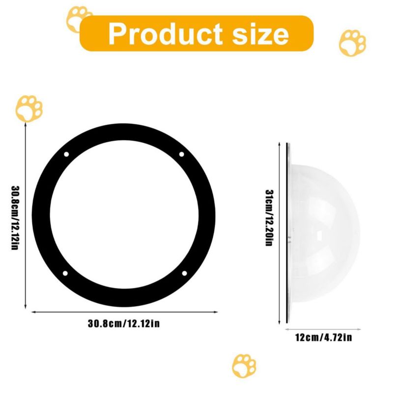 Ventana para Cerca de Perro FMOACEN 2 Piezas Cúpula Acrílica Transparente 31.5 cm