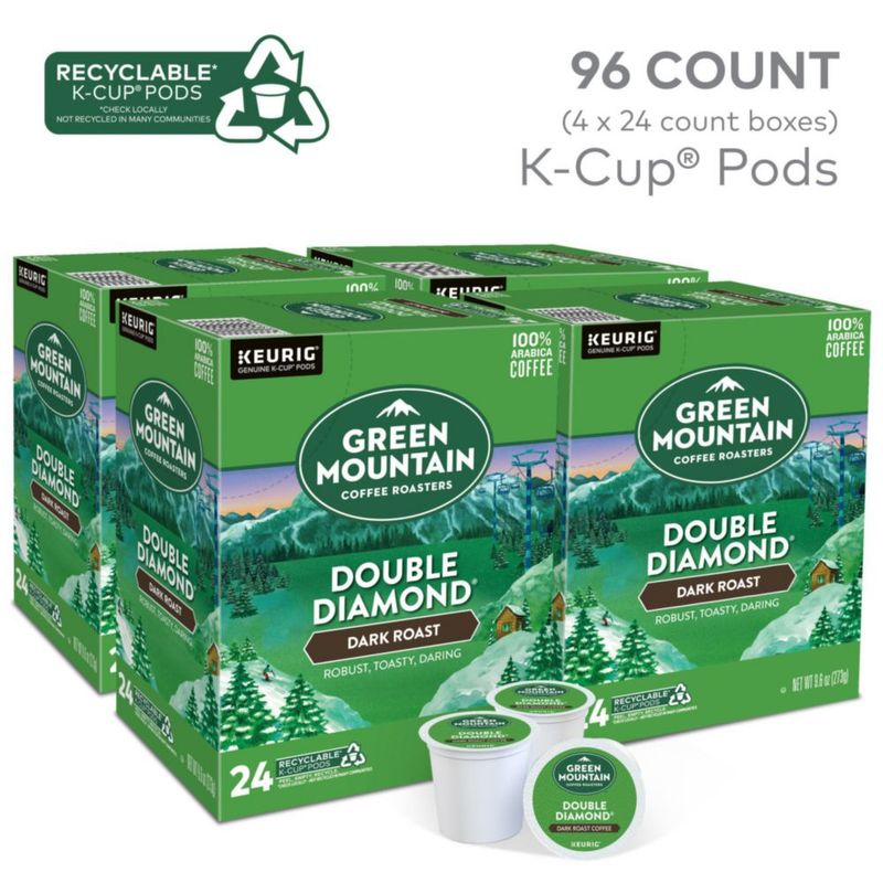 Cápsulas de café Green Mountain Double Diamond Dark Roast 96 unidades