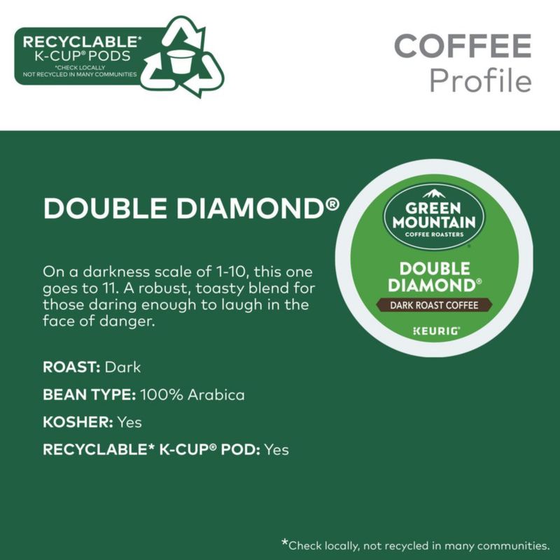 Cápsulas de café Green Mountain Double Diamond Dark Roast 96 unidades