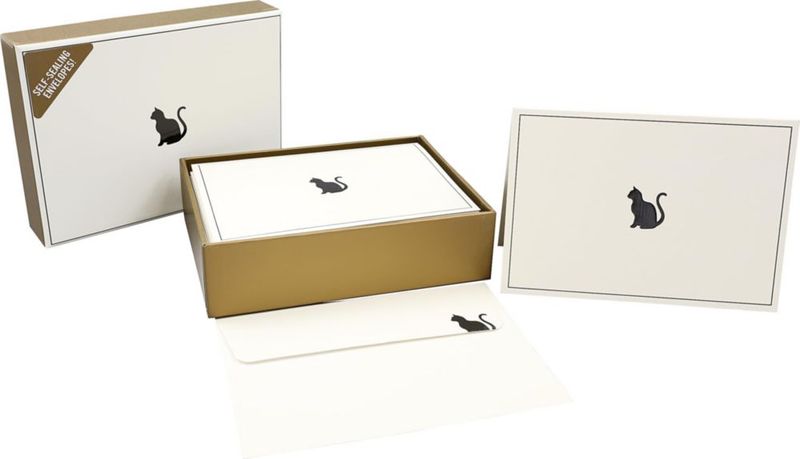 Tarjetas de notas PETER PAUPER PRESS 14 unidades Gato negro