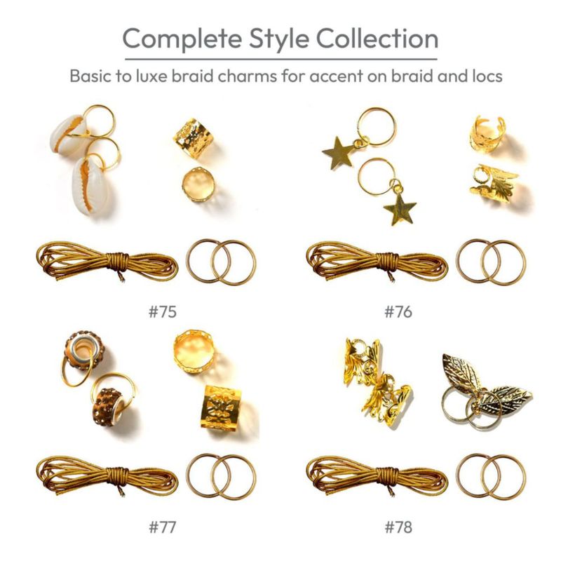 Kit DIY de 34 piezas de charms para el cabello Red by Kiss – Rojo