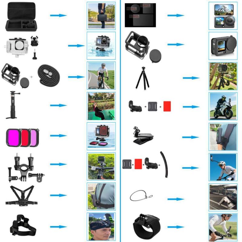 Kit de Accesorios Husiway para DJI Osmo Action 6 Resistente al Agua
