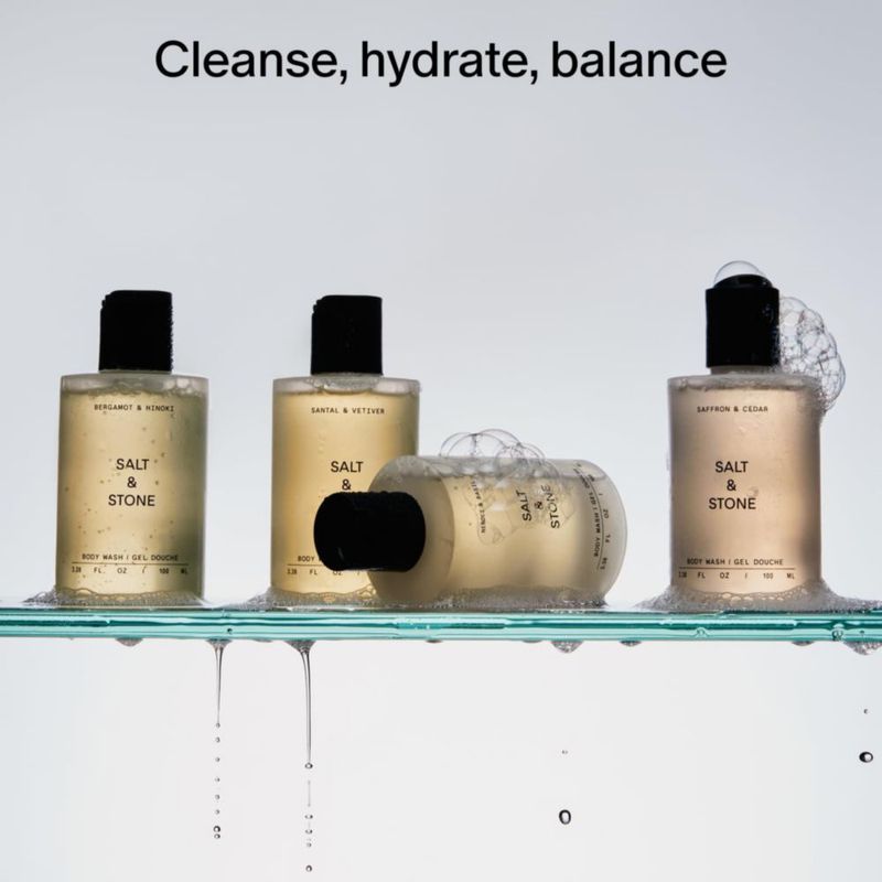 Set mini de gel de baño Salt & Stone sin sulfatos ni parabenos