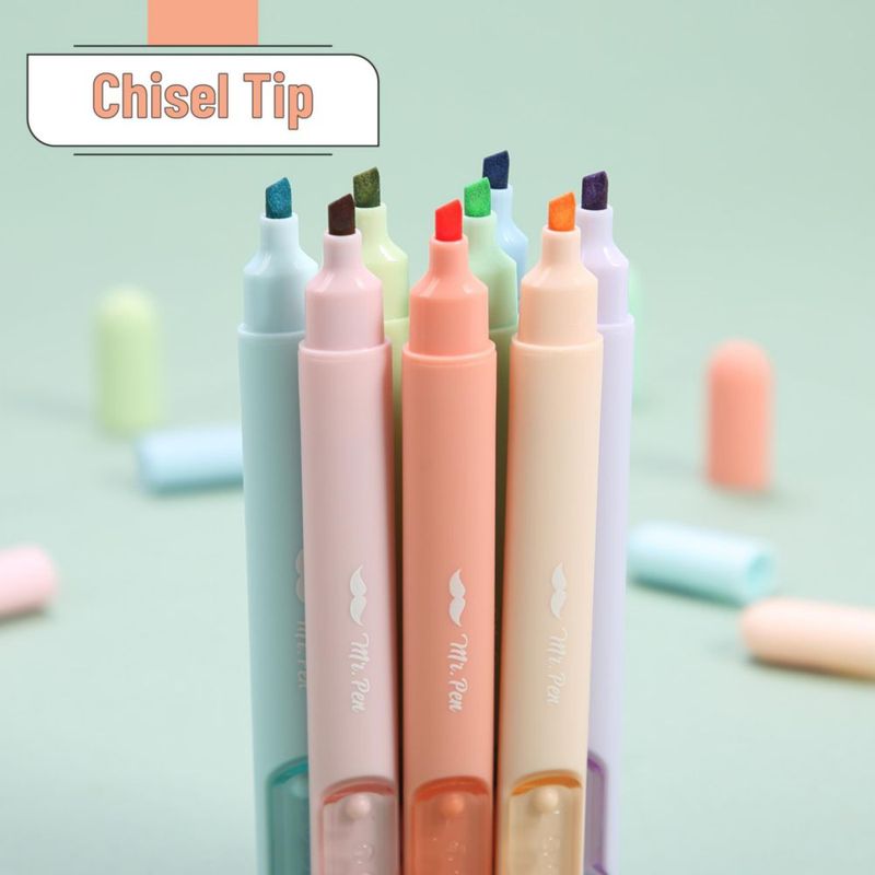 Resaltadores Mr. Pen – Pack de 8 colores pastel