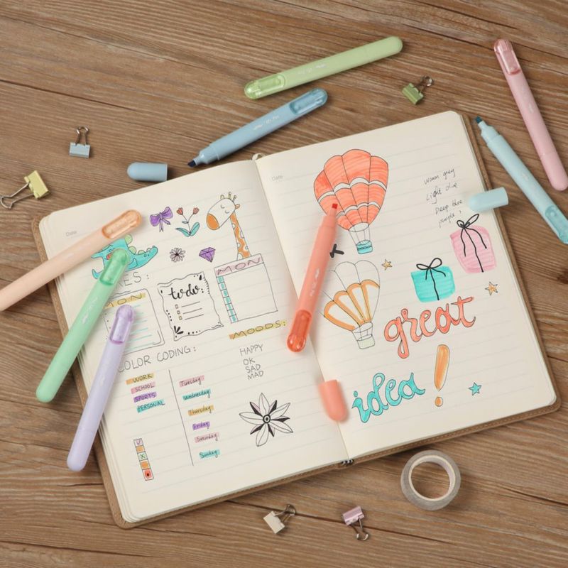 Resaltadores Mr. Pen – Pack de 8 colores pastel