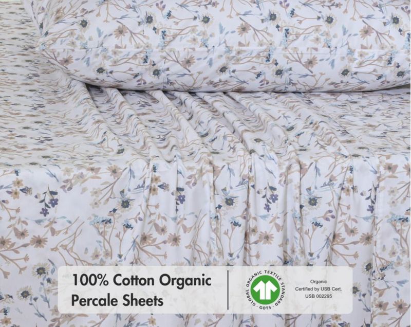 Sábanas RUVANTI de Algodón Orgánico para Cama Queen Tranquil