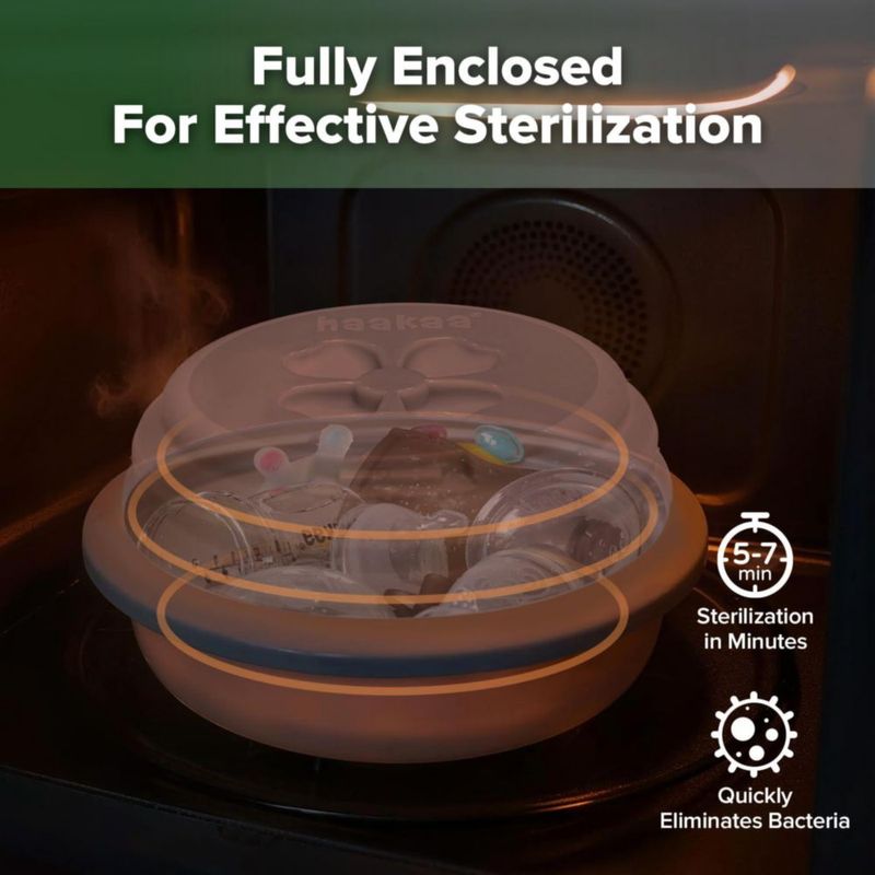 Esterilizador de biberones Haakaa de silicona plegable para microondas
