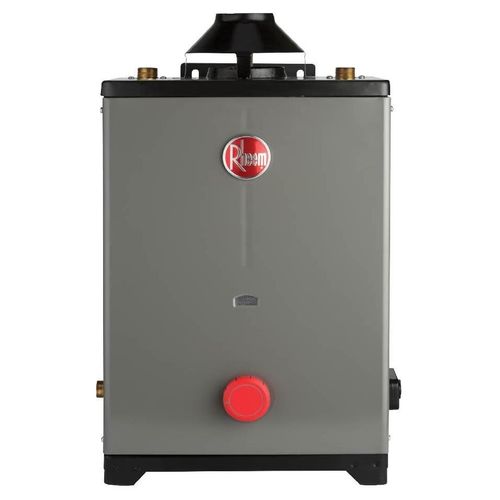 Calentador de agua de Paso Rheem One2 13Lts p Min gas LP 2 Servicios