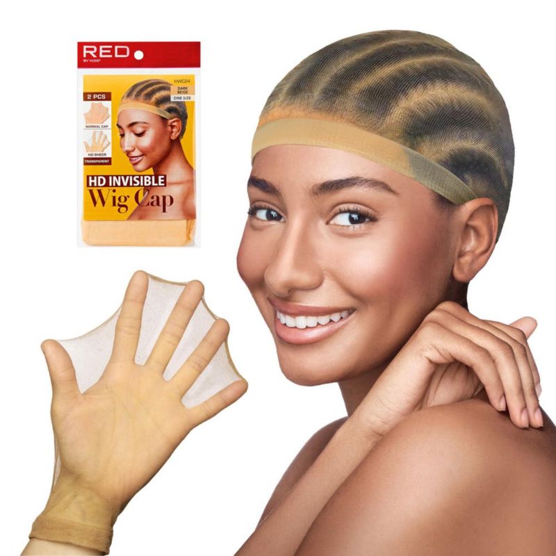 Gorro para Peluca Red by Kiss Ultra‑delgado Beige Oscuro – Pack de 2