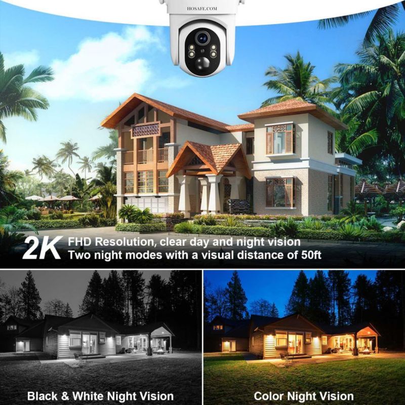 Cámara de seguridad solar HOSAFE.COM 2K 3MP inalámbrica para exteriores