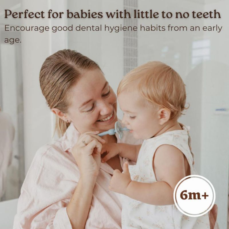 Cepillo de dientes de silicona Haakaa 360° para bebé color lila