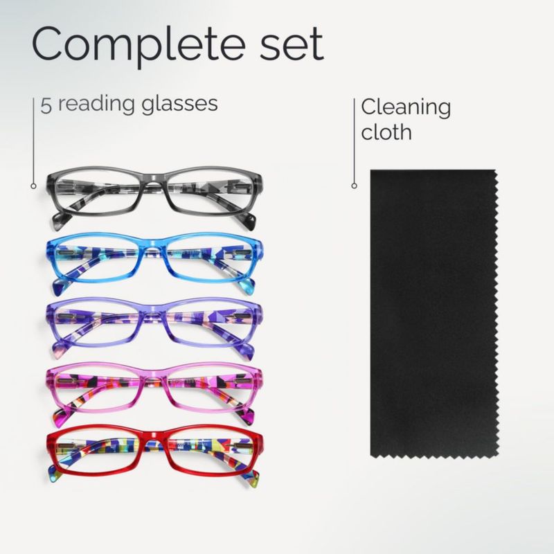 Gafas de Lectura Gaoye Pack de 5 con Luz Azul para Mujer