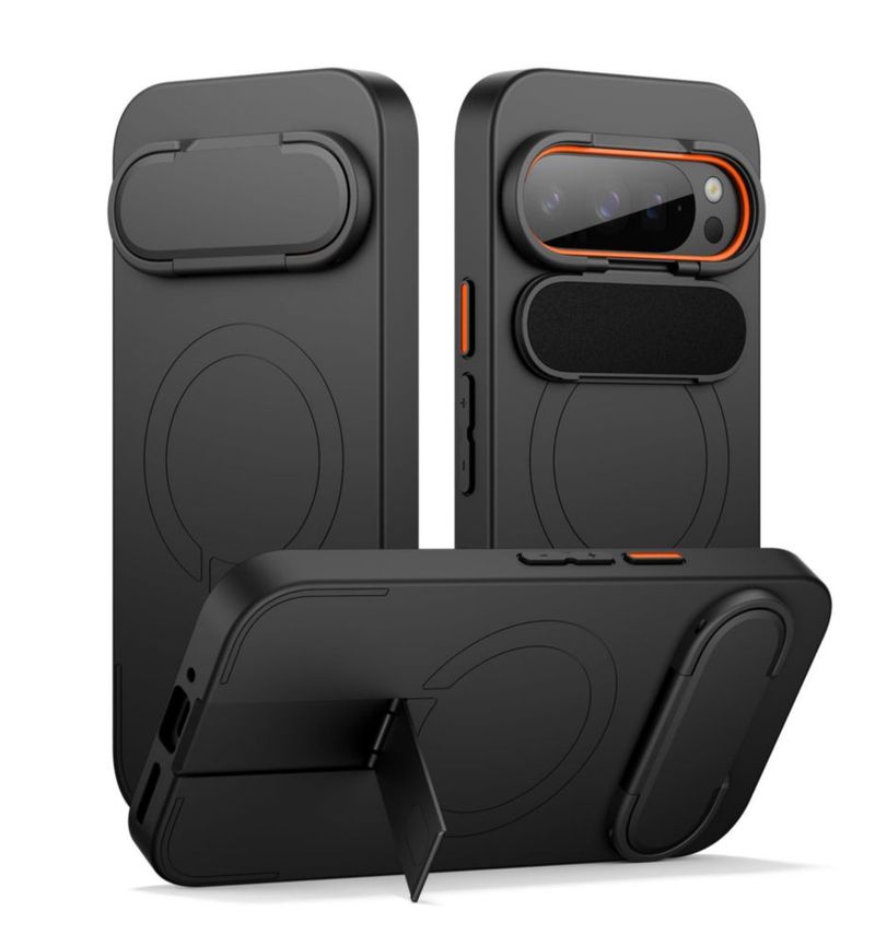 Funda para teléfono SURITCH Pixel 9 Pro XL con MagSafe y soporte - Negra