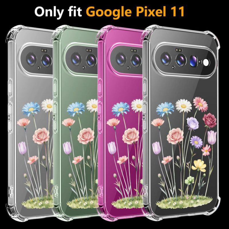 Funda GSDCB para Google Pixel 11 Transparente con Flor (TPU)