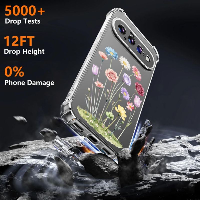 Funda GSDCB para Google Pixel 11 Transparente con Flor (TPU)