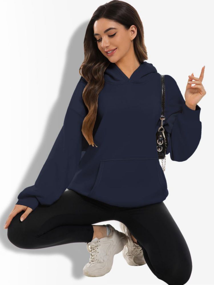 Sudadera con capucha oversized azul marino kims cosiart
