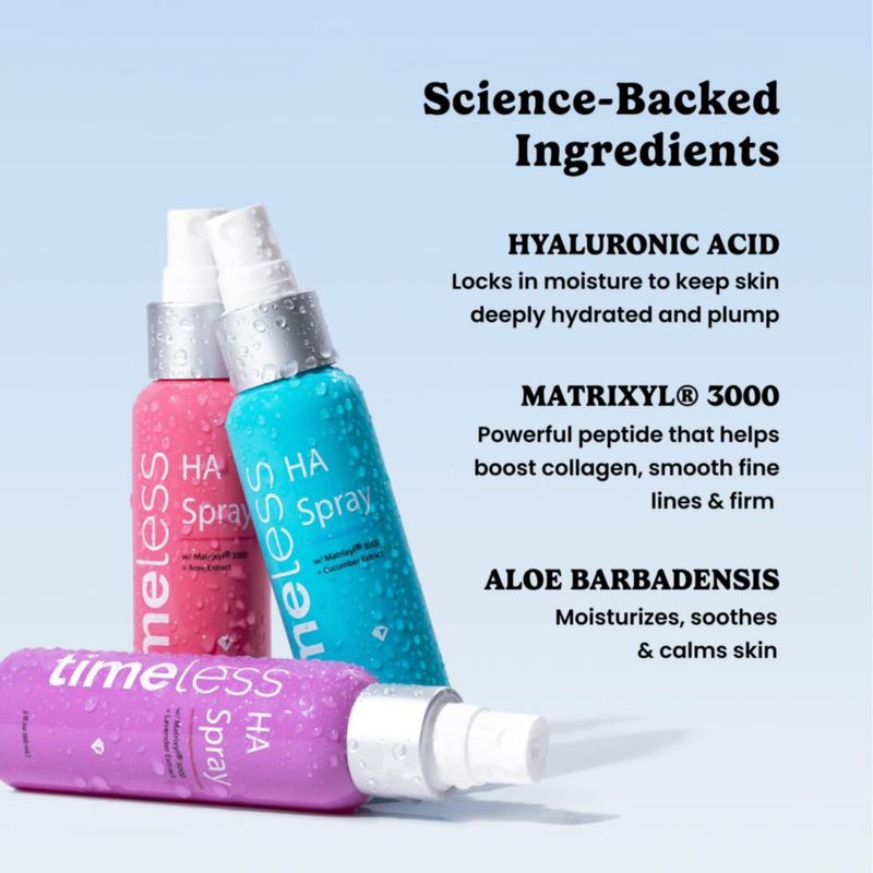 Set de Spray Mini Hidratante con Péptidos Timeless Skin Care