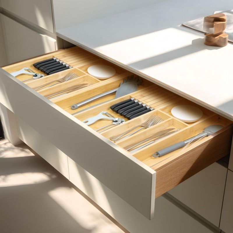Organizador de cajón de cocina VaeFae de bambú 43 x 54 cm
