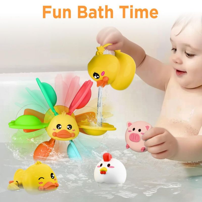 Juguete de baño Baby Duck iPlay iLearn con red Wind Up Swimming Duck
