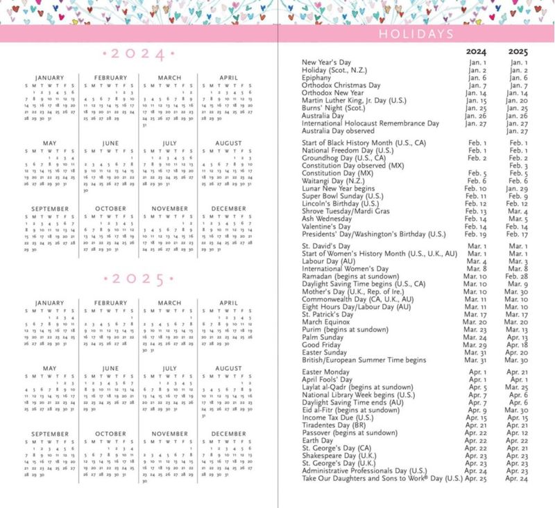 Agenda PETER PAUPER PRESS 9 cm x 16 cm 2024‑2025