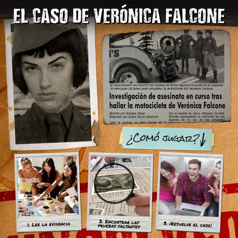 Juego de Mesa Casos Sin Resolver: Misterio de Verónica Falcone